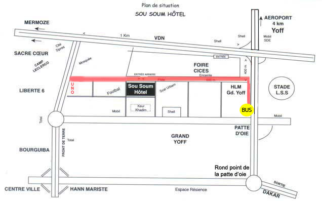 Plan de l'hotel Dakar